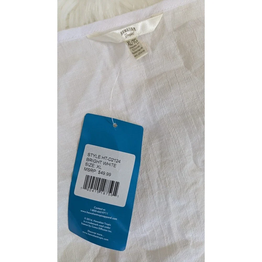 Hawaiian Tropic XL Sheer Short Sleeve Kimono Tunic Swim Resort Wear Cover-Up